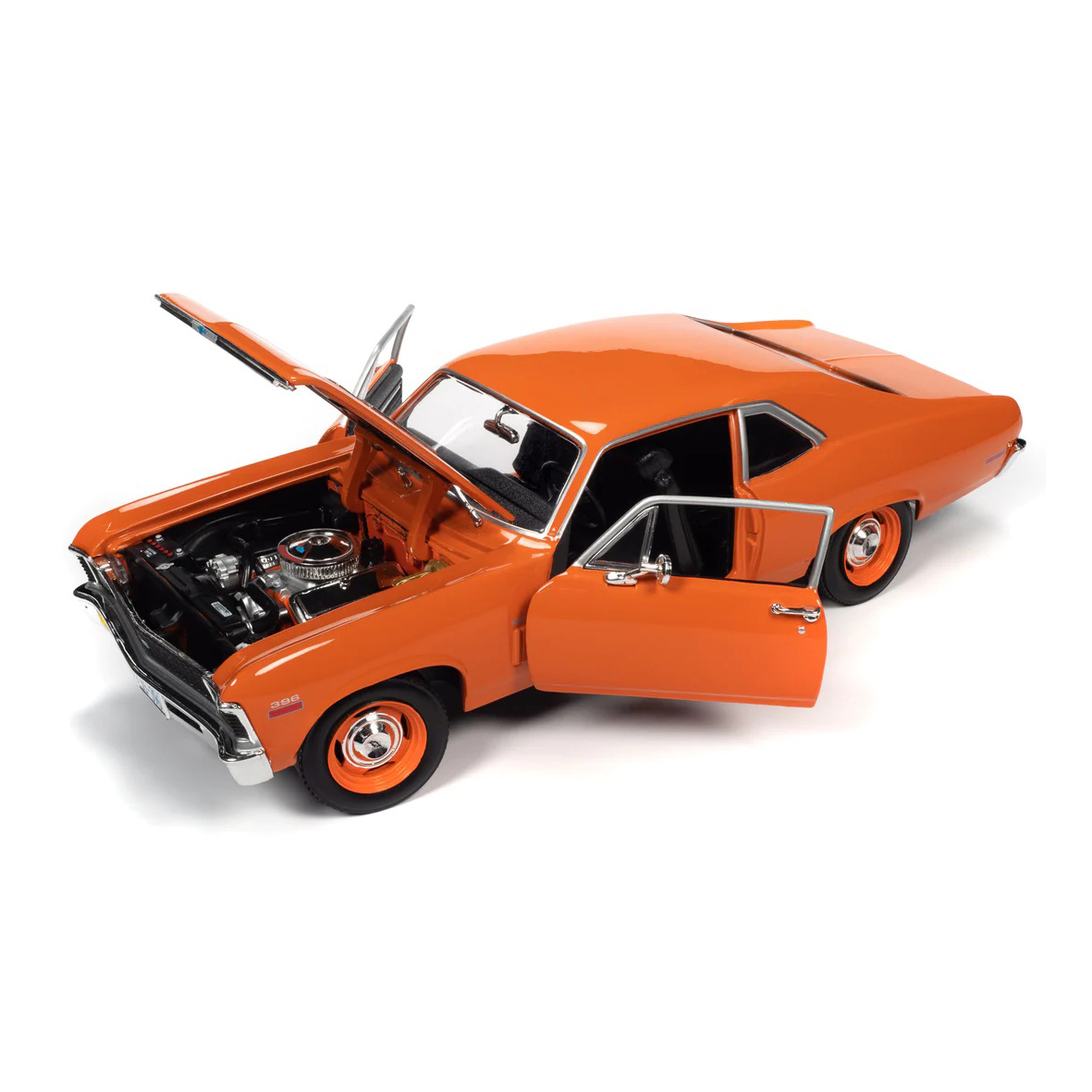American Muscle,1:18 Scale 1970 Chevy Nova SS 396 Orange Auto World American Muscle