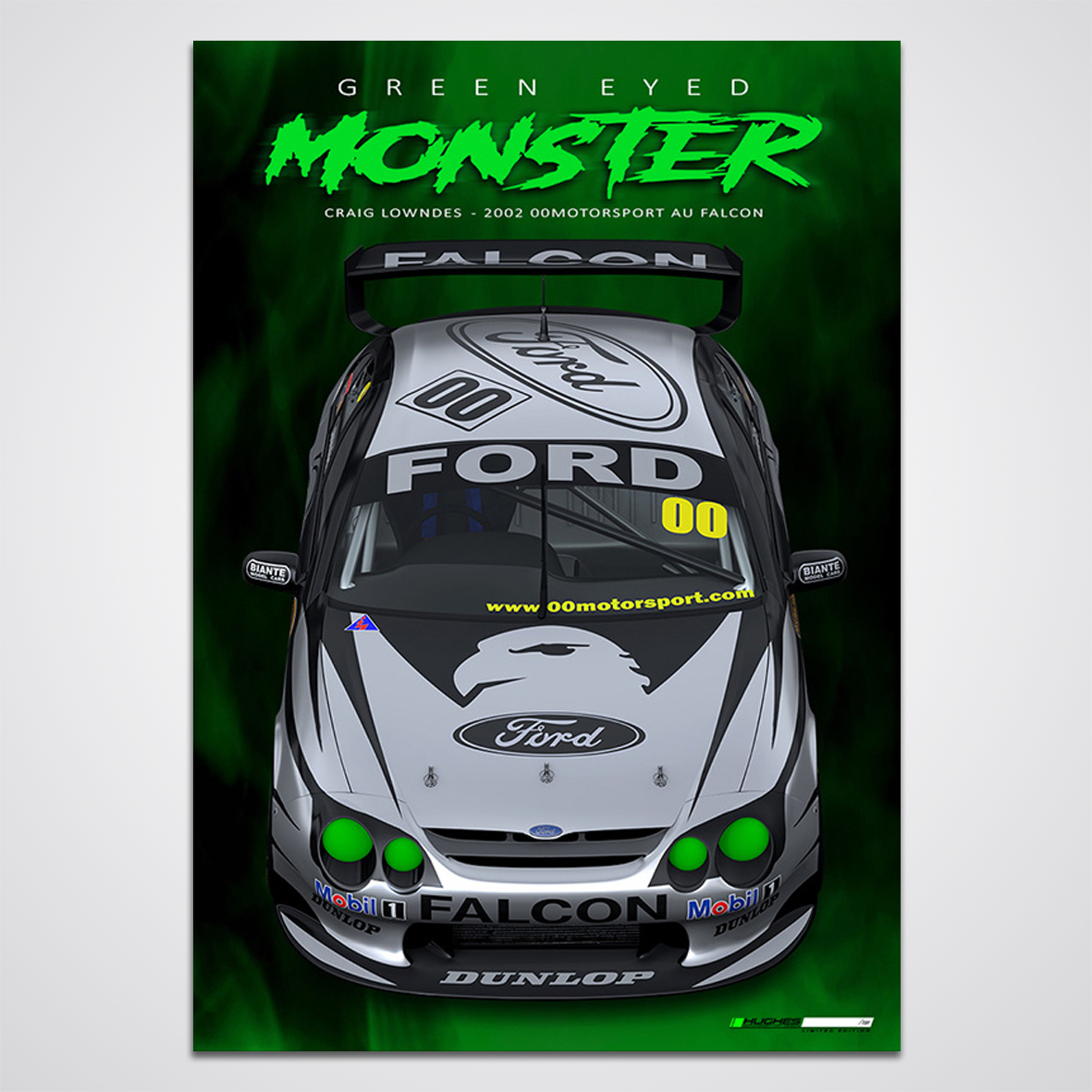 Craig Lowndes 00 Motorsport AU Falcon Green Eyed Monster Limited Edition Print
