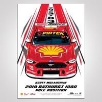 Scott McLaughlin 2019 Bathurst 1000 Ford Mustang Pole Position Print Poster