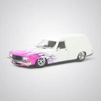 1:24 Scale HZ Holden Panel Van Custom White With Pink Flames Sfragismeno by DDA Collectibles