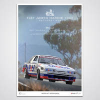 Peter Brock 1987 Bathurst 1000 HDT VL Commodore Holden Print Poster Peter Hughes