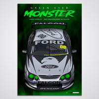 Craig Lowndes 00 Motorsport AU Ford Falcon Green Eyed Monster Print Poster