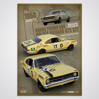 1968 Hardie-Ferodo Bathurst 500 Winner Bruce McPhee Holden Monaro Print Poster
