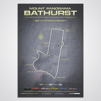 Bathurst &quot;60th Anniversary&quot; Mount Panorama Circuit FORD Edition Collectors Print