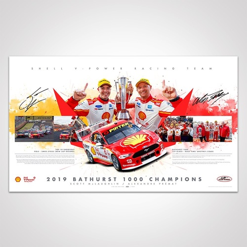Authentic Collectables,McLaughlin 2019 Bathurst 1000 Winner Shell V-Power Ford Mustang Print Poster