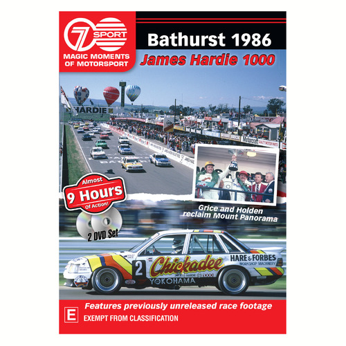 Magic Moments of Motorsport,Bathurst 1986 James Hardie 1000 Full Race Double DVD