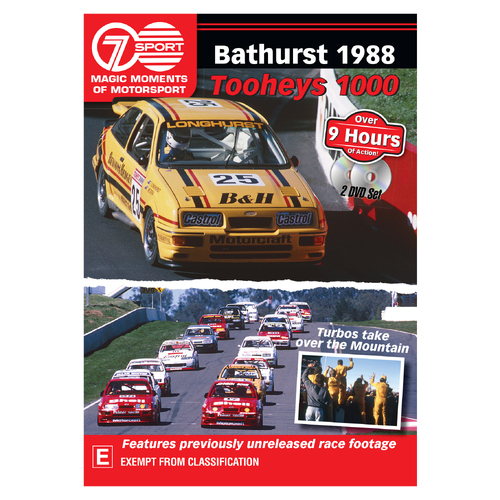 Magic Moments of Motorsport,Bathurst 1988 Tooheys 1000 Full Race Double DVD