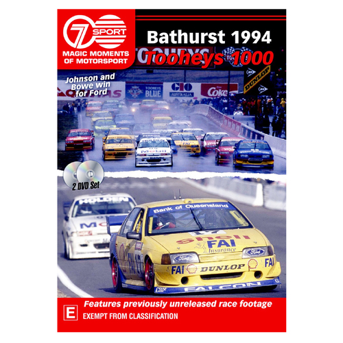 Magic Moments of Motorsport,Bathurst 1994 Tooheys 1000 Full Race Double DVD