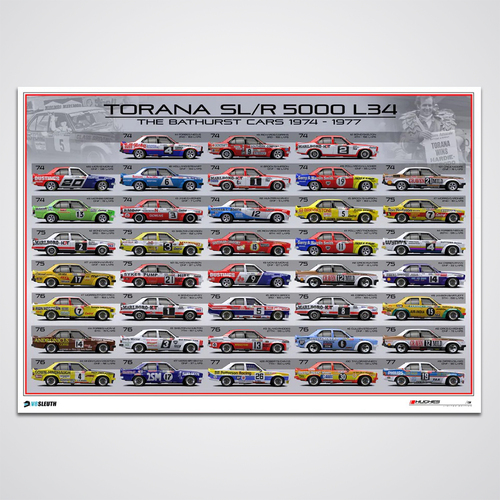 Peter Hughes Motorsport,Holden Torana SL/R 5000 L34 The Bathurst Cars 1974-1977 Print Poster