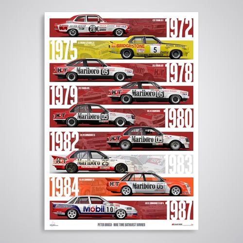 Peter Hughes Motorsport,Peter Brock Nine Time Bathurst Winner Limited Edition Print by Peter Hughes