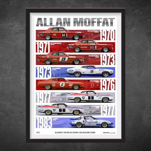 Peter Hughes Motorsport,Allan Moffat ATCC & Bathurst 1000 WINS Limited Edition Print by Peter Hughes (Framed Premium Plus)