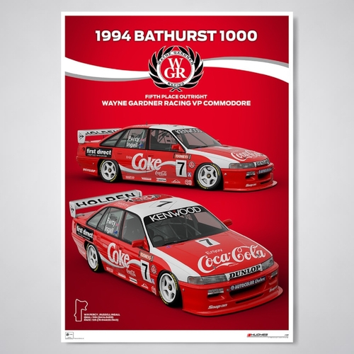 Wayne Gardner Racing VP Commodore 1994 Bathurst Limited Edition Print by Peter Hughes