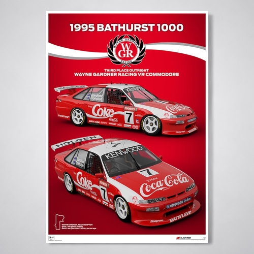 Wayne Gardner Racing VR Commodore 1995 Bathurst Limited Edition Print by Peter Hughes
