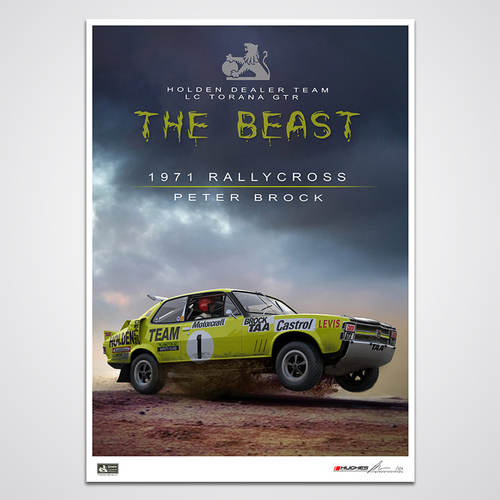 Peter Hughes Motorsport,Peter Brock The Beast HDT V8 Torana LC GTR Holden Print Poster Peter Hughes