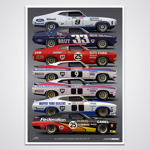 Peter Hughes Motorsport,Allan Moffat's Bathurst Hardtops 1973-1979 Limited Edition Print Poster