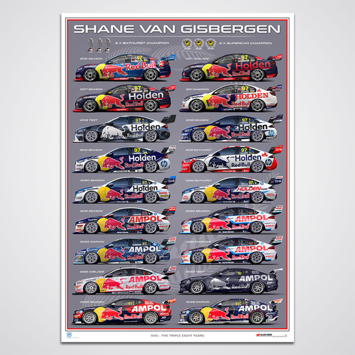 Shane van Gisbergen The 888 Years Limited Edition Print Poster Peter Hughes Motorsport