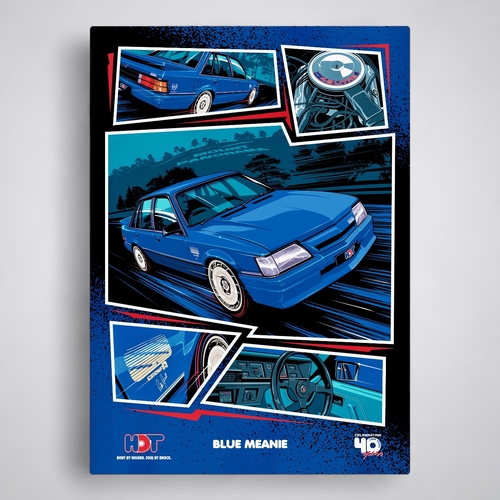 Blue Meanie 40th Anniversary HDT VK Group A SS Commodore Metal Poster Ten Tenths Creative