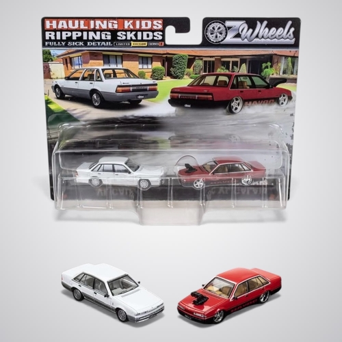 1:64 Scale Hauling Kids & Ripping Skids VL Calais & Havoc Series 1 (FSD) Twin Pack Model Cars by OZWheels
