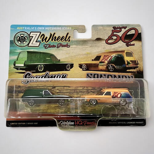 1:64 Scale Holden HQ Sandman Panel Van Twin Set Model Cars "50th Anniversary by OZ Wheels
