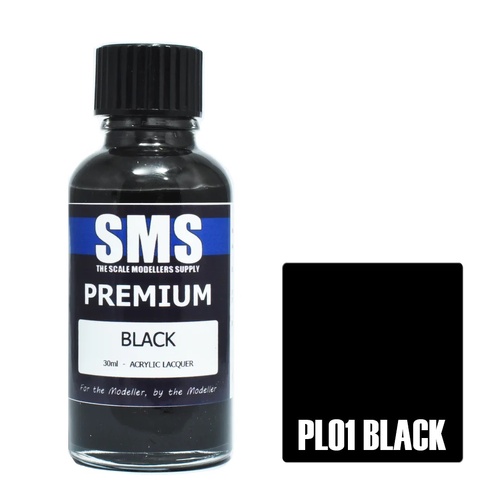 SMS Paints,PL01 Premium BLACK 30ml