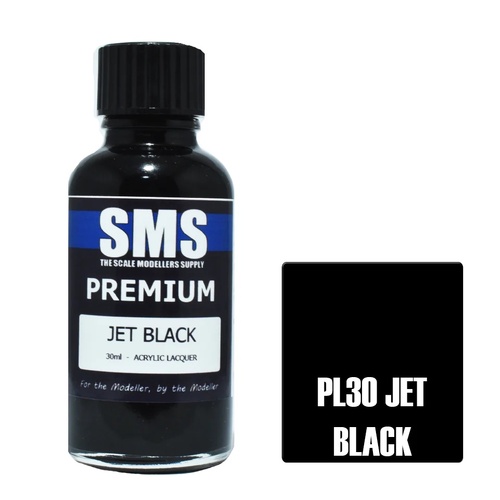 SMS Paints,PL30 Premium JET BLACK 30ml